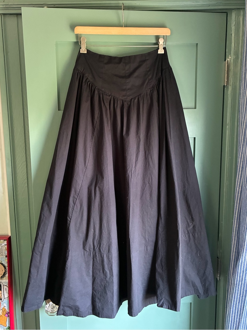 Anthropologie Maeve Drop Waist A-Line Black Maxi Skirt Size 6 - Picture 2 of 4